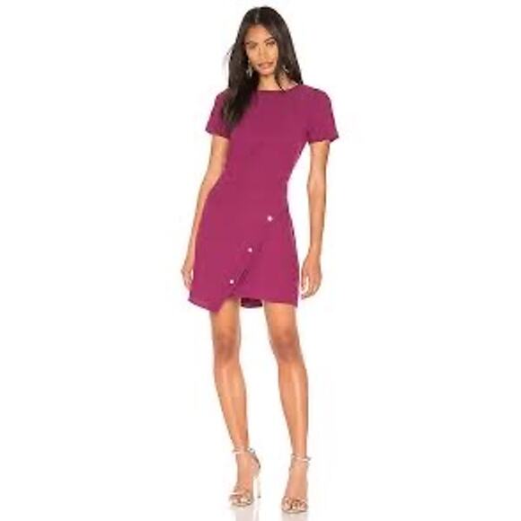 REBECCA MINKOFF Dark Raspberry Front Diagonal Buttons Barbara Dress size 0 - Picture 1 of 14